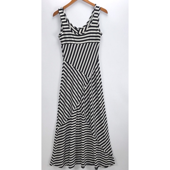 Monteau Black White Stripe Rayo Bodycon Maxi Dress - Picture 6 of 6